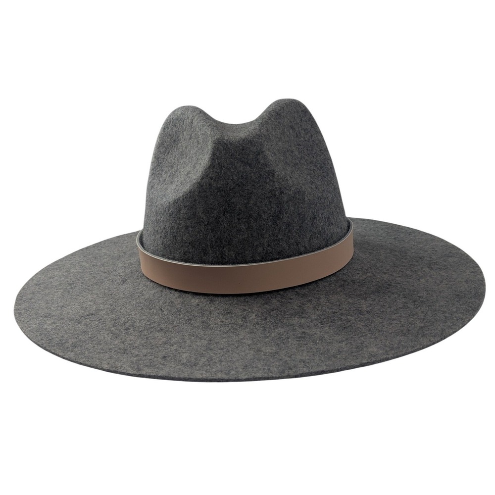 Gigi Pip Monroe Fedora Women's S/M Gray 100% Australian Wool Wide Brim